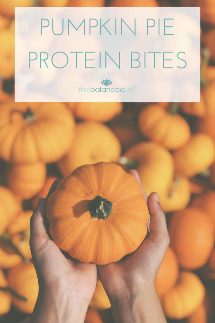 Fall Recipe - Pumpkin Pie Protein Bites from The Balanced Life