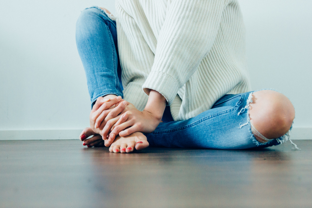 woman ripped jeans